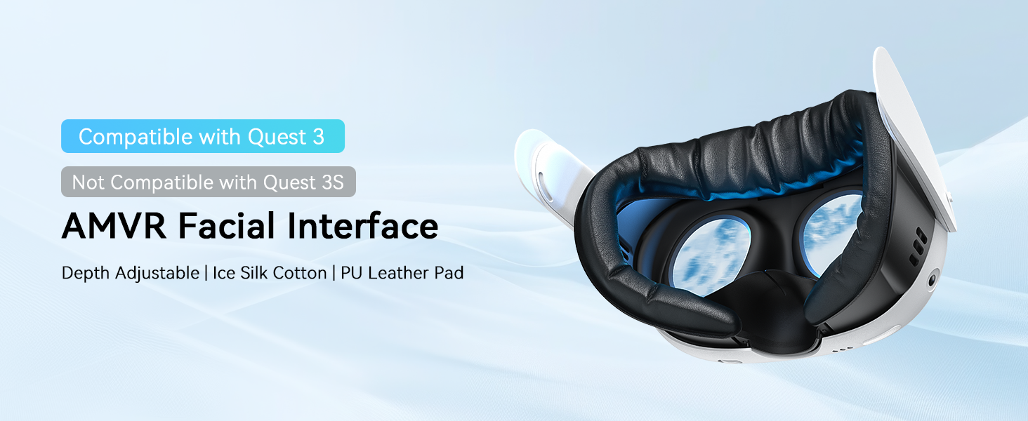 Soft, breathable facial interface for Meta/Oculus Quest 3.